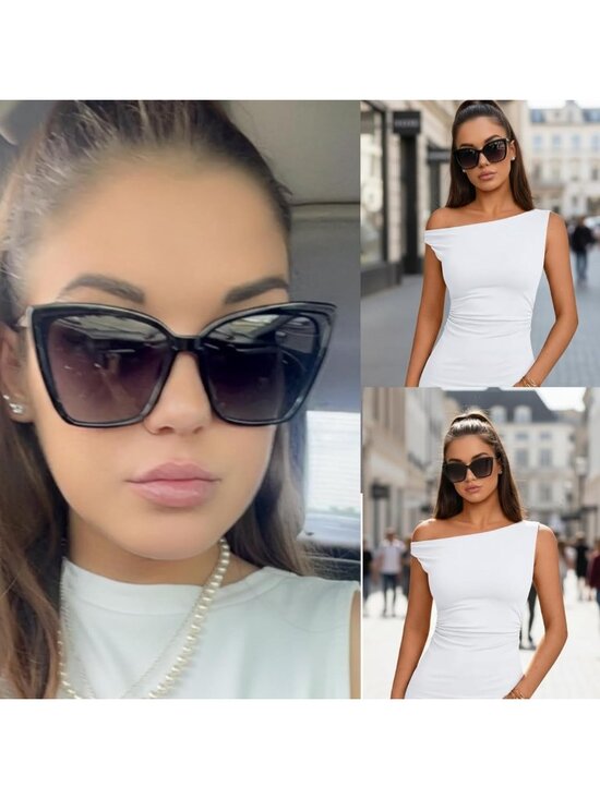 Trendy Oversized Cat Eye Sunglasses for Women | Handmade Acetate Shades for main image 4